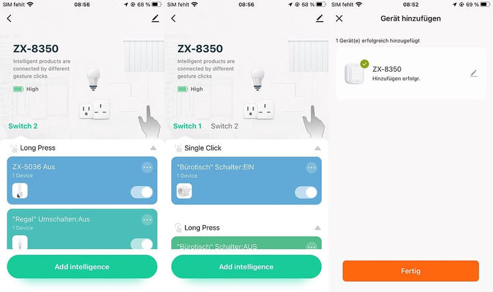 Luminea Home Control Szenario-Schalter: 4er-Set Smarte WLAN-Fernbedienung mit 2 Tasten, Licht & Szen