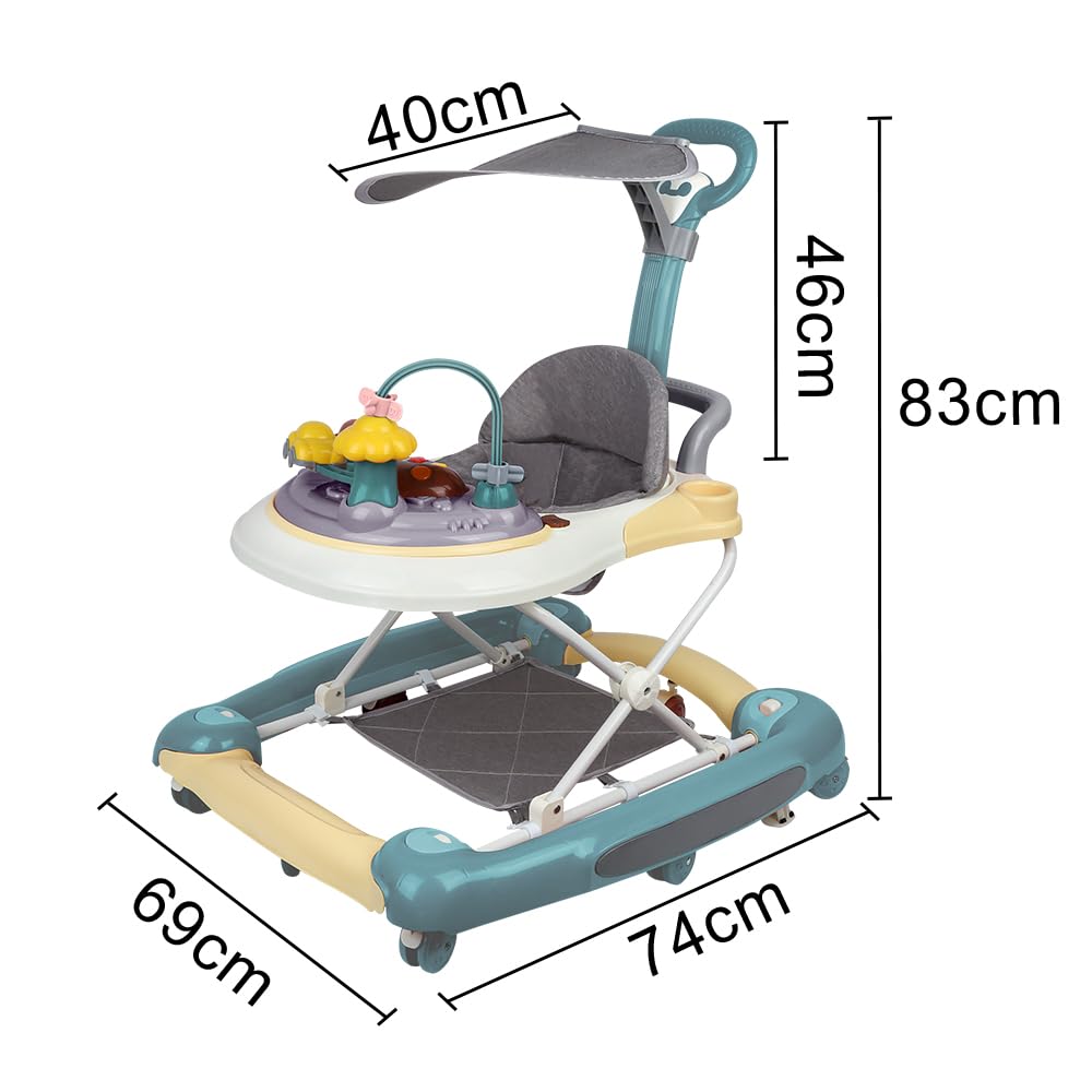 Lauflernhilfe für Babys, 4-in-1, Lauflernhilfe für Mädchen, Jungen, 6-18 Monate, Musikscheibe + hohe