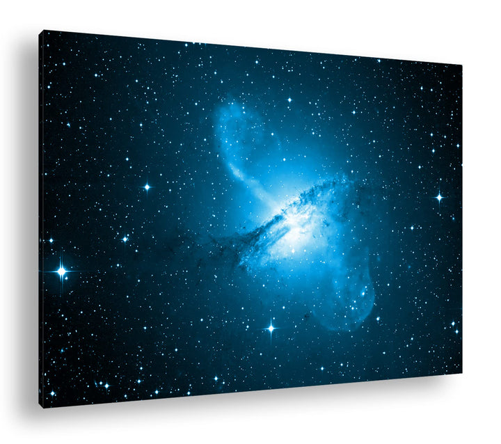 deyoli Dark gigantische Galaxie Format 80x60 Effekt: Monocrome Blau als Leinwandbild, Motiv fertig g