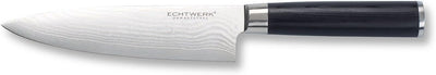 Echtwerk Damaszener Messer Set, 4-TLG, Kochmesser/Küchenmesser, kleines Santokumesser/ japanisches M
