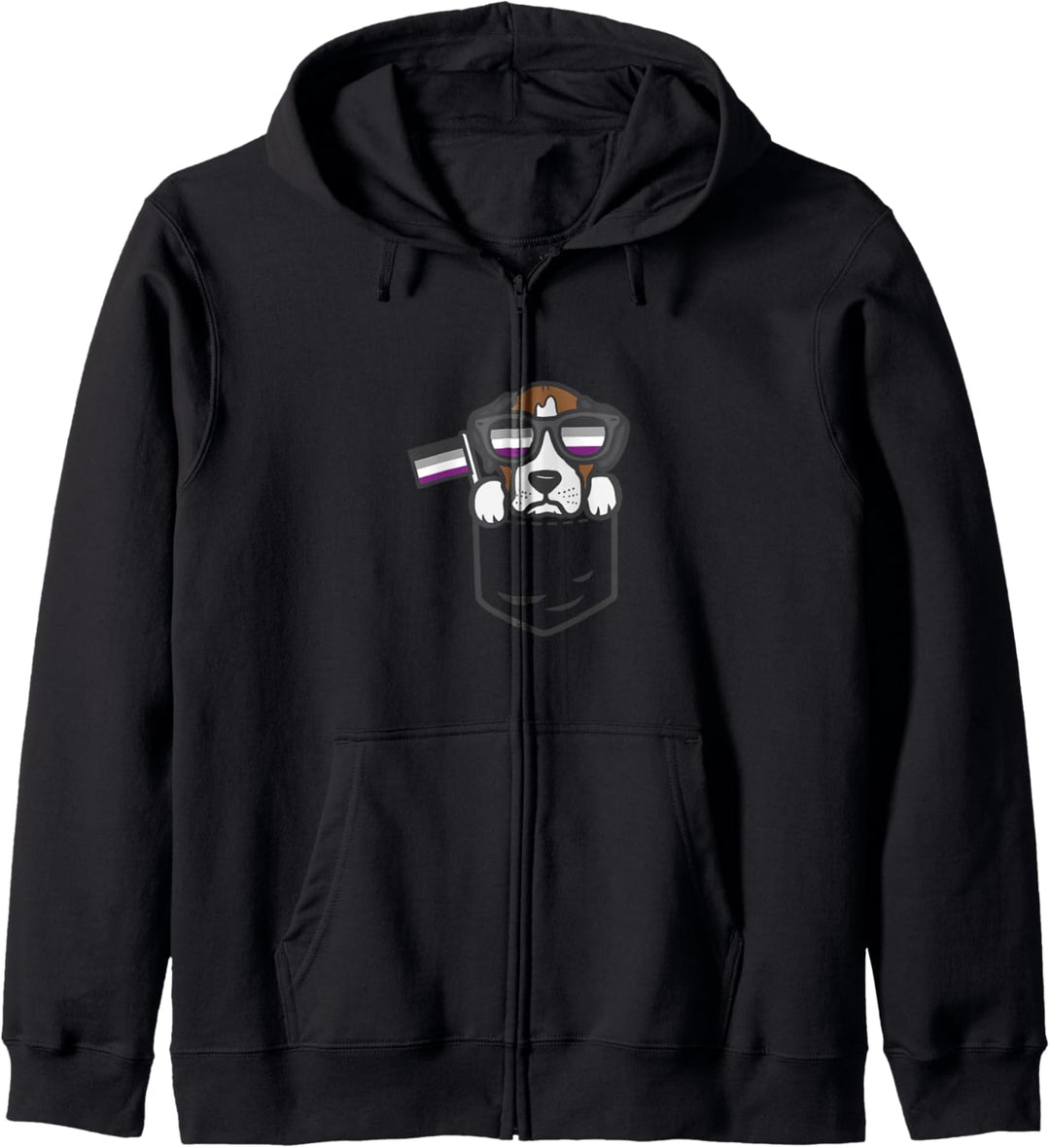 Boxer Pocket Dog LGBTQ Asexual Flag Ace Pride Ally Men Women Kapuzenjacke