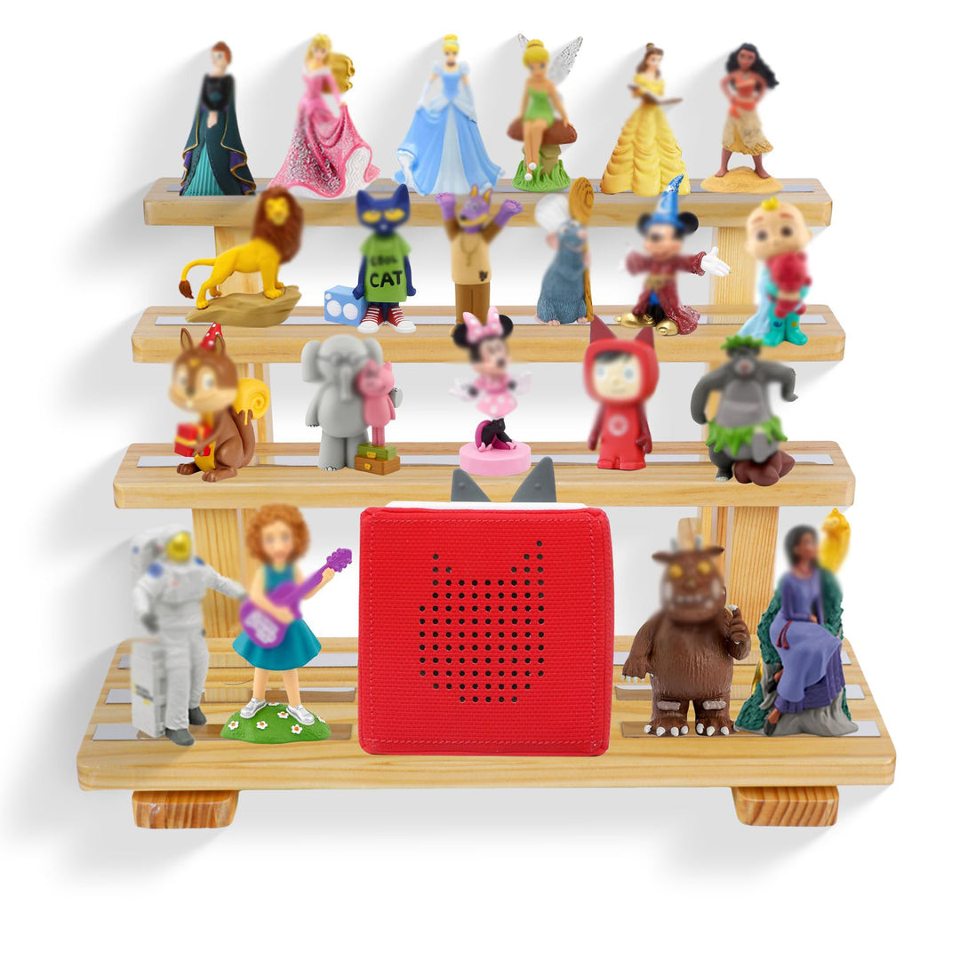 4 Tier Für Tonies Regal magnetisch,für Toniebox Figurenregal,Aufbewahrungsregal Display-Ständer,Plat