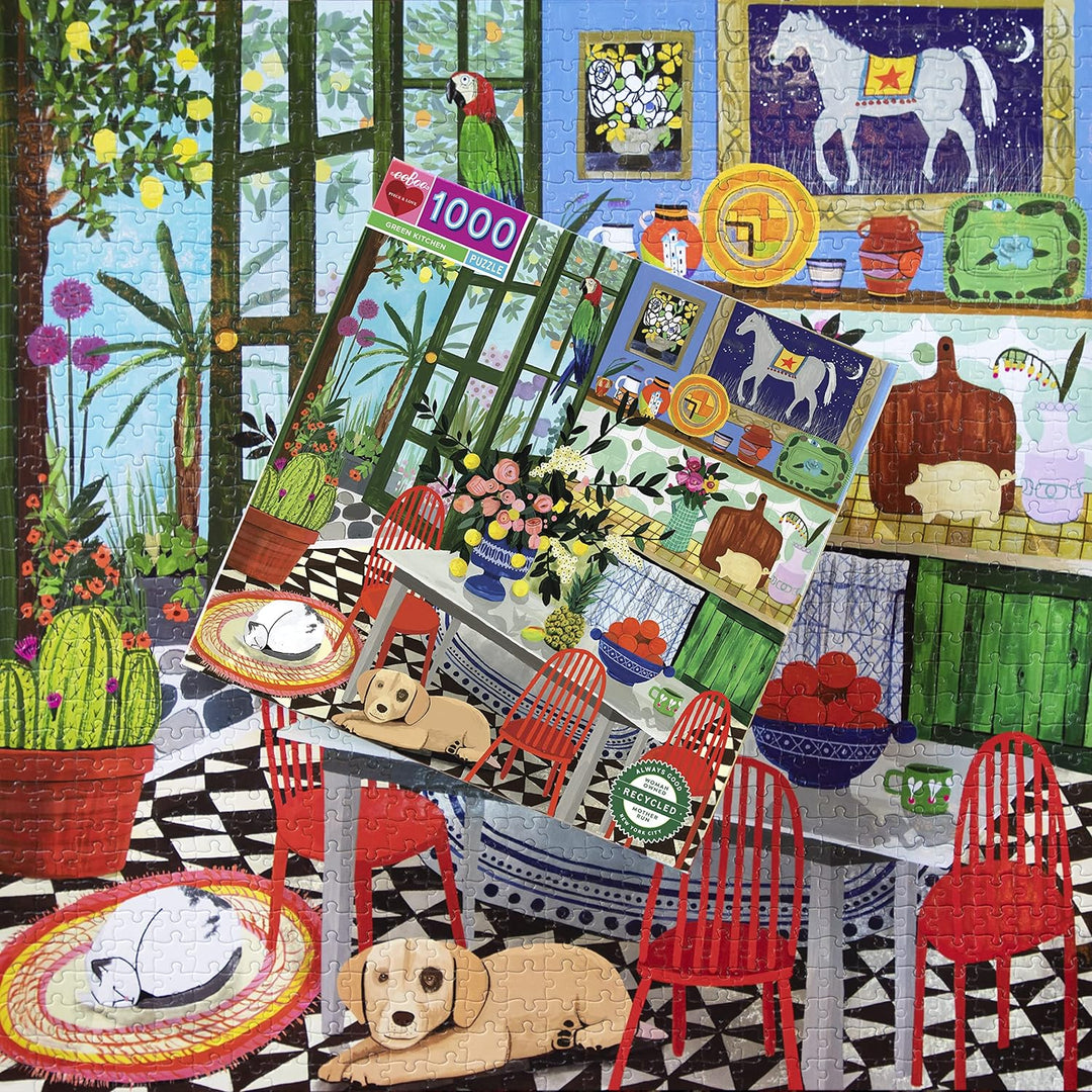 eeBoo - Puzzle 1000 pcs - Green Kitchen - (EPZTGNK)