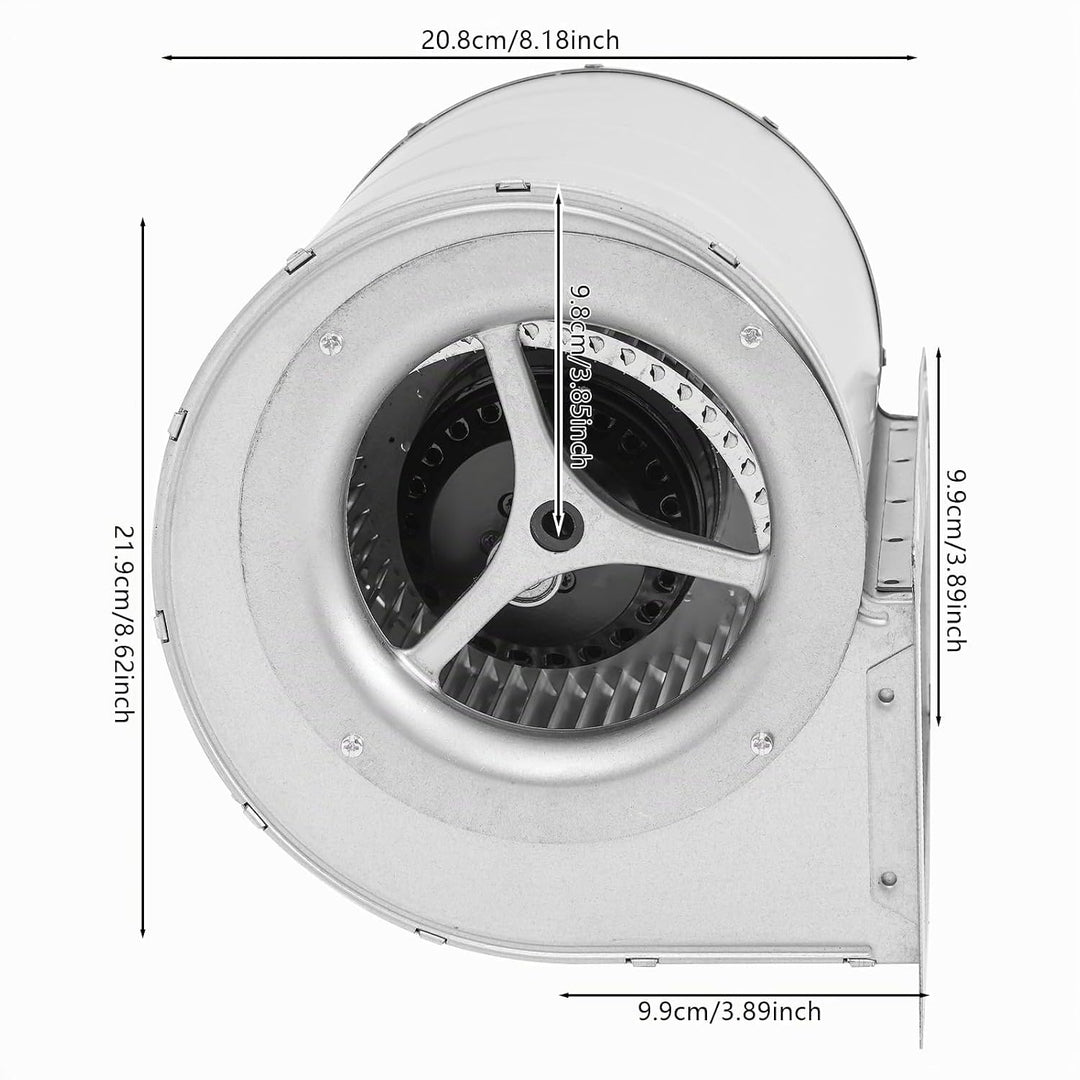 Radialventilator mit Doppelansaugung 150W AC 220V – Laufrad Ø146 mm, für Absaugung, Lüftung, Werksta