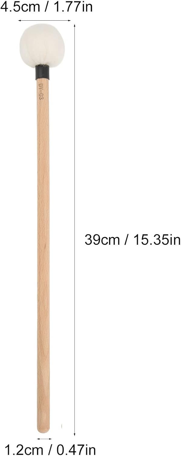 2 Stück Trommelschlägel Filzschlägel Sticks Ahorngriff Holzschlägel Percussion Sticks für Bassdrums