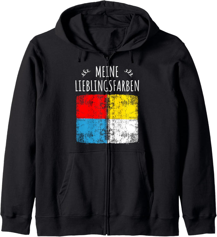 Retro Mainzer Fastnacht-Farben stolze Mainzer Rheinhessen Kapuzenjacke