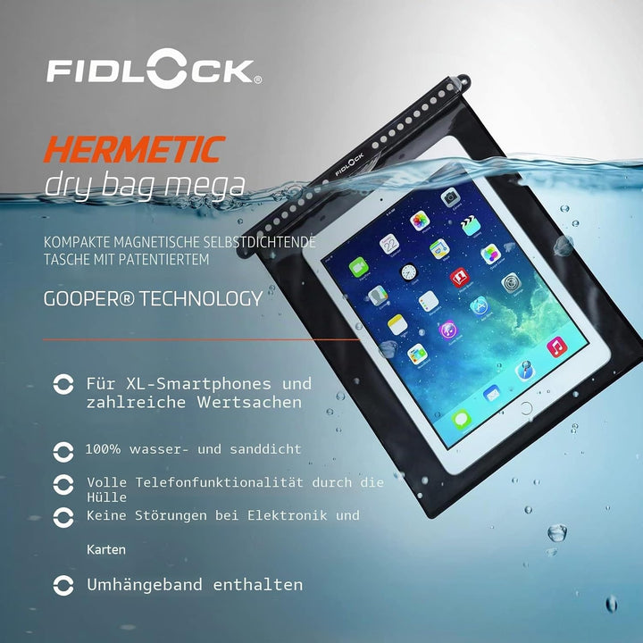 Fidlock wasserdichte Schutzhülle Hermetic Dry Bag Maxi, 188 x 215 x 9mm, Blau, D-11150A-F0000