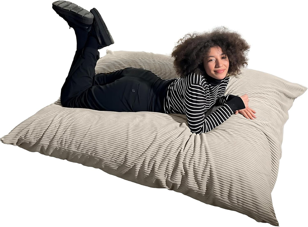 bananair - Sitzsack XXL aus Cordstoff Breit Gerippt für Kinder und Erwachsene - Weich und Bequem - M