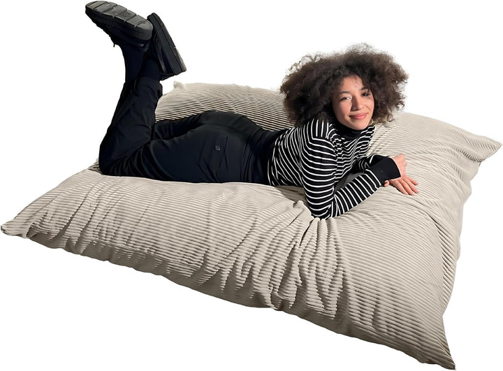 bananair - Sitzsack XXL aus Cordstoff Breit Gerippt für Kinder und Erwachsene - Weich und Bequem - M