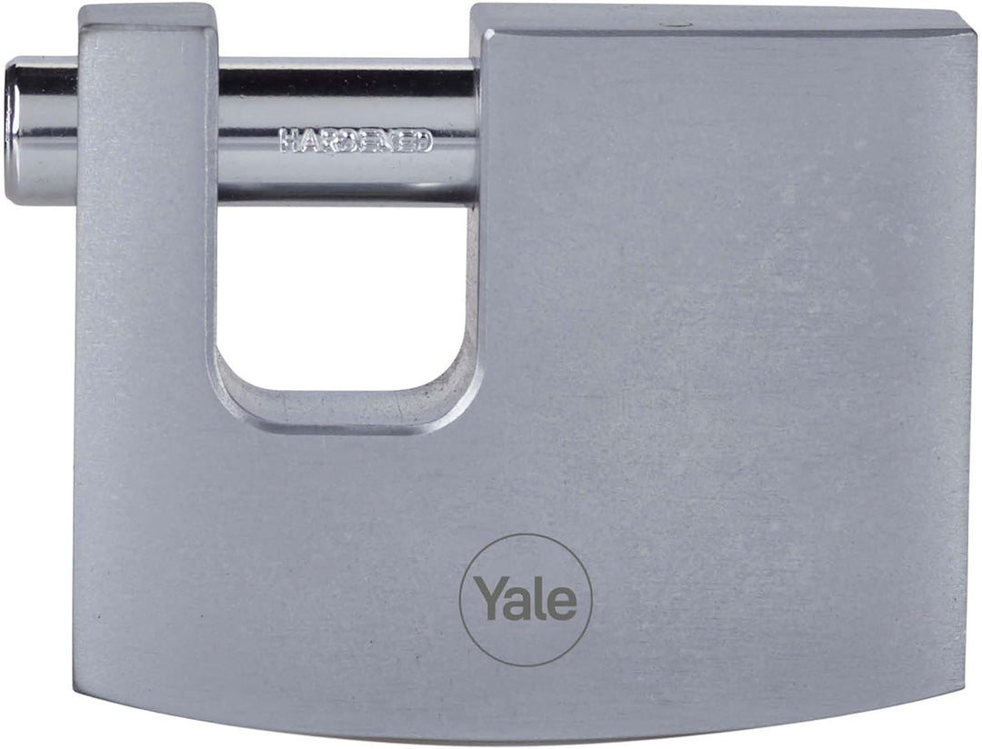 Yale - Y124B/70/115/1 Maximale Sicherheit 70 mm Messing Blockhangschloss - Chrom Finish - offener St