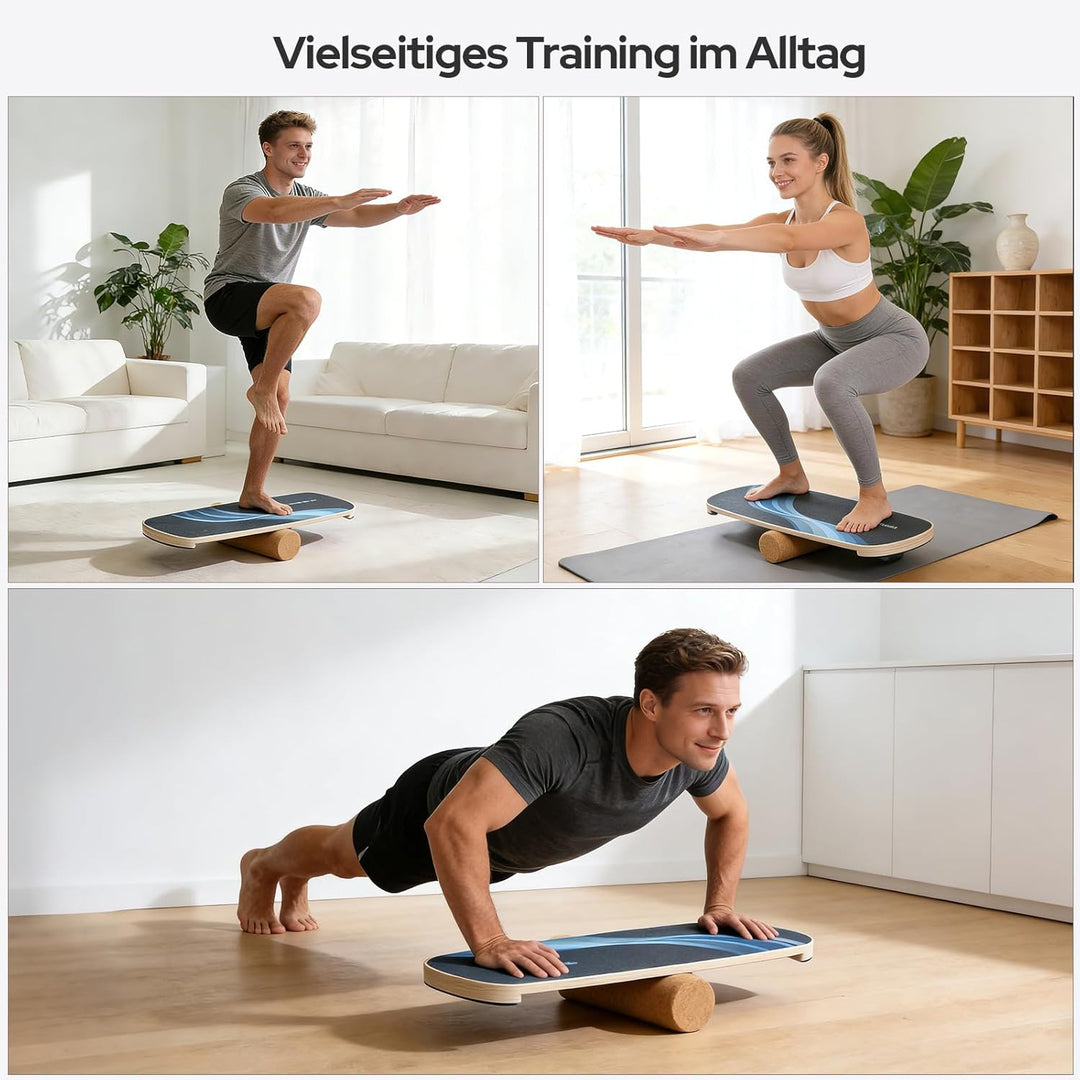 FunLife Balance Board aus Holz – Stabiler Gleichgewichtstrainer für Core Training, Fitness & Balance