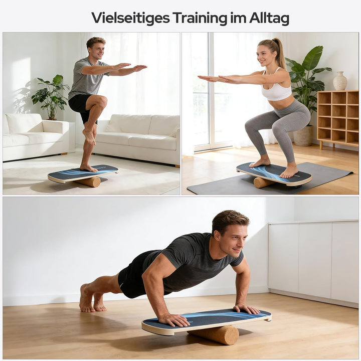 FunLife Balance Board aus Holz – Stabiler Gleichgewichtstrainer für Core Training, Fitness & Balance