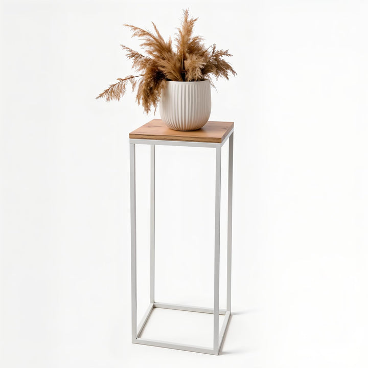 Pflanzenständer Craft - 24x24x70cm - Farbe Weiss - für Zimmerblumen - Metallregal - dekorativer Tisc