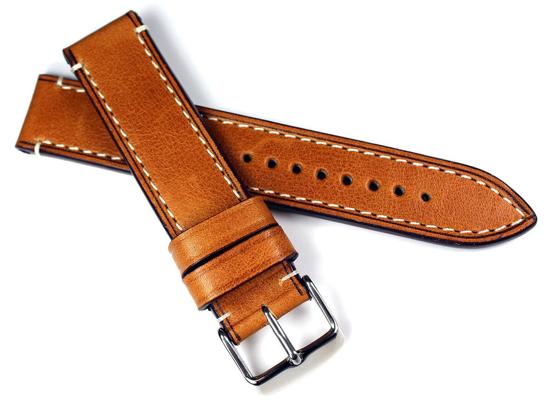RIOS 1931 20mm Herren Leder Deutsch Vintage Uhrenarmband hell braun CT