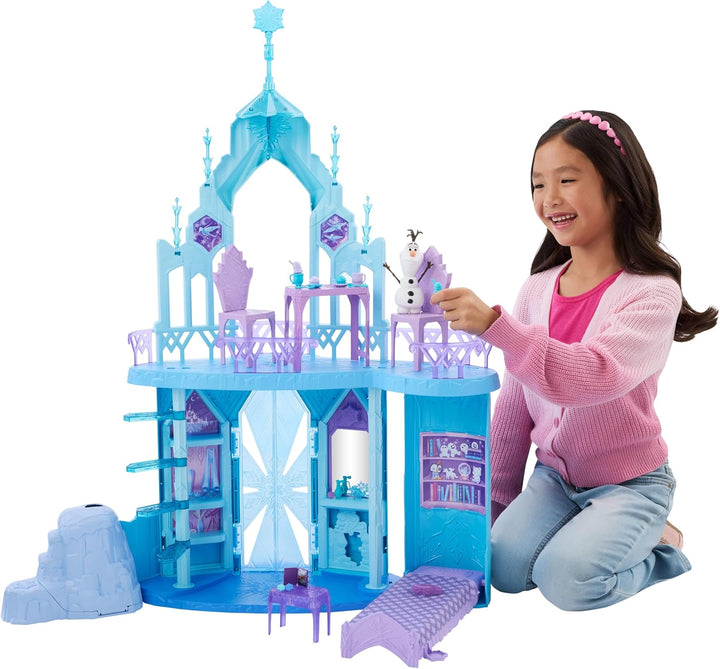Disney Die Eiskönigin Spielset Elsas Eispalast mit Olaf-Figur, 5 Spielbereiche und 21 Zubehörteile,