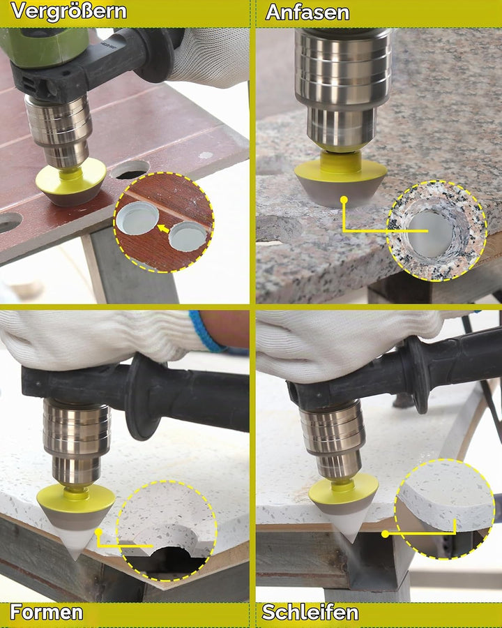 Diamant Fasenbohrer 35mm Fliesenfräser SANLEETEK - Anfasen, Formen, Vergrössern und Schleifen von Lö