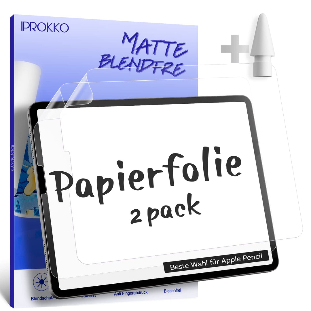 2 Stück Like Paper Folie Kompatibel mit iPad Pro 11 (2022,2021,2020,2018) & iPad Air 5 (2022) & iPad