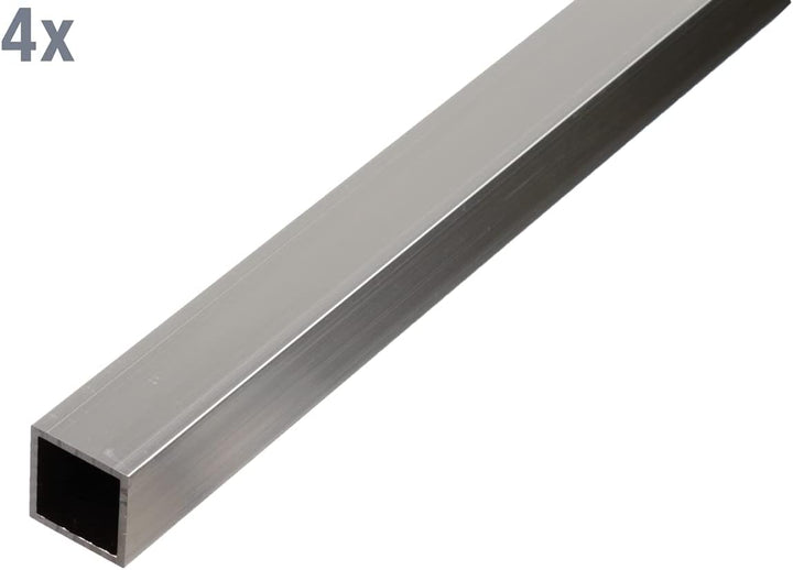 Alberts 497859 Vierkantrohr | Aluminium, natur | 1000 x 20 x 20 mm | 4er Set