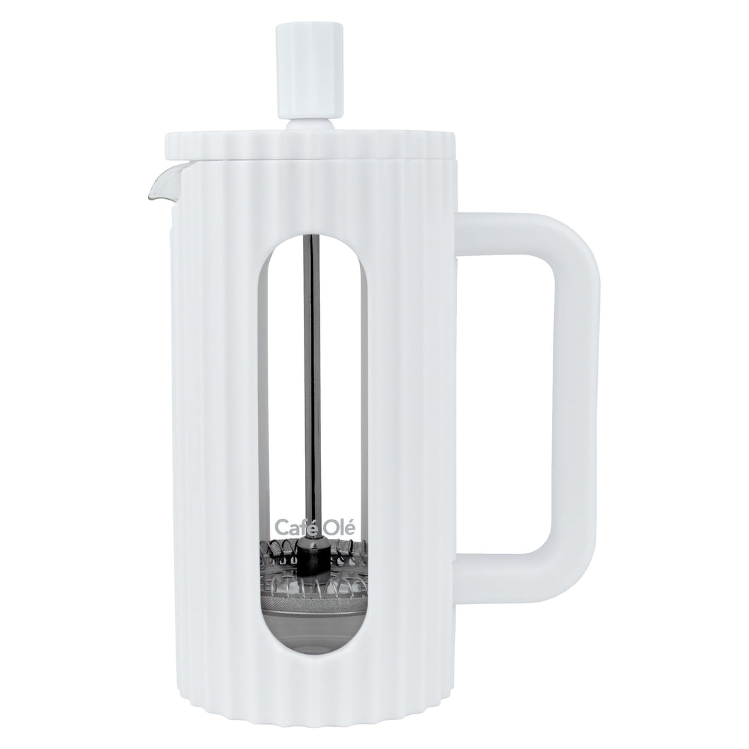 Café Olé Ciao 3 Tassen Cafetière, Edelstahlgewebe, französische Presse, weiss Weiss 3 Tasse Cafetièr