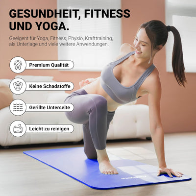 MSPORTS Gymnastikmatte Premium inkl. Tragegurt + Übungsposter + Workout App I Hautfreundliche Fitnes