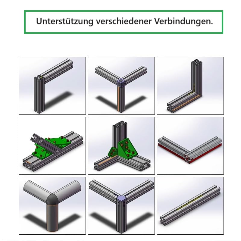 Coavoo AluProfil 4040 Alu Profil 150mm T Typ Schwarz Aluminium Profile 40x40 Europäischer Standard E
