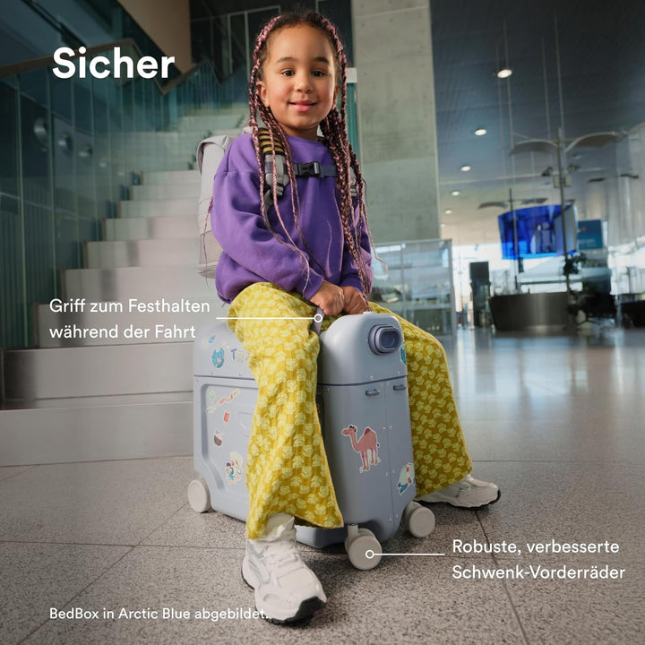 Stokke JetKids BedBox, Sea Green - Aufsitzkoffer für Kinder von 2-7 Jahren (bis 35 kg) - Lässt Sich