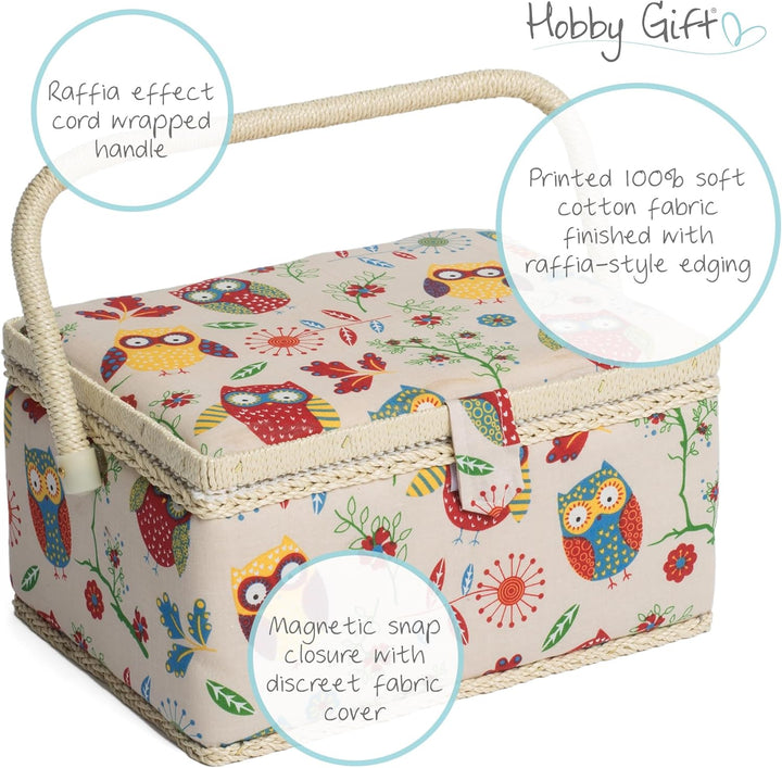 Hobby Gift Exclusive Mittelgrosse Nähbox, Bastel-Aufbewahrungsbox, Zubehörablage, Nadelkissen, PVC-G