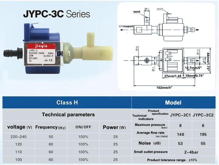 Jiayin JYPC-3C AC 220 V bis 240 V 25 W elektromagnetische Magnet-Wasserpumpe, passend für Philips Da