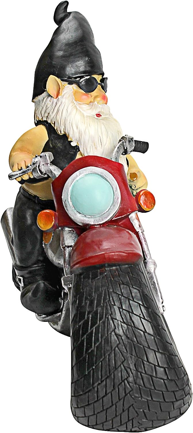 Design Toscano Dekofigur Biker mit Lederjacke, Masse: 14 x 34,5 x 28 cm Single Schmierfett-Axel der