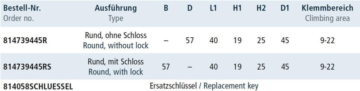 Yacht Steel Edelstahl Bodenheber/Einlassgriff mit Schloss, rund, 57mm AISI316/A4