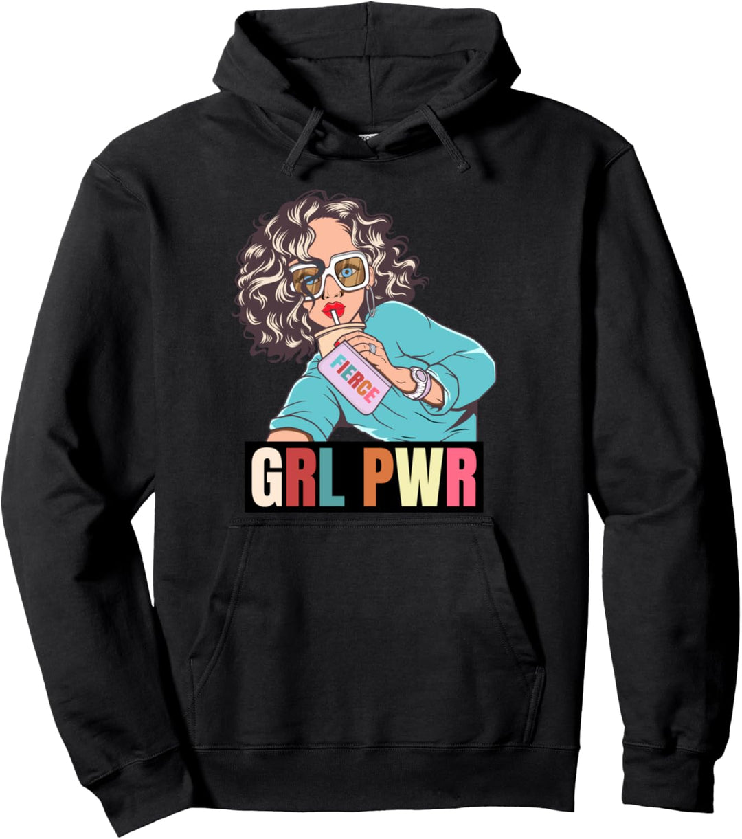 Lustiger sarkastischer süsser GRL PWR Girl Power Motivation Love Self Pullover Hoodie