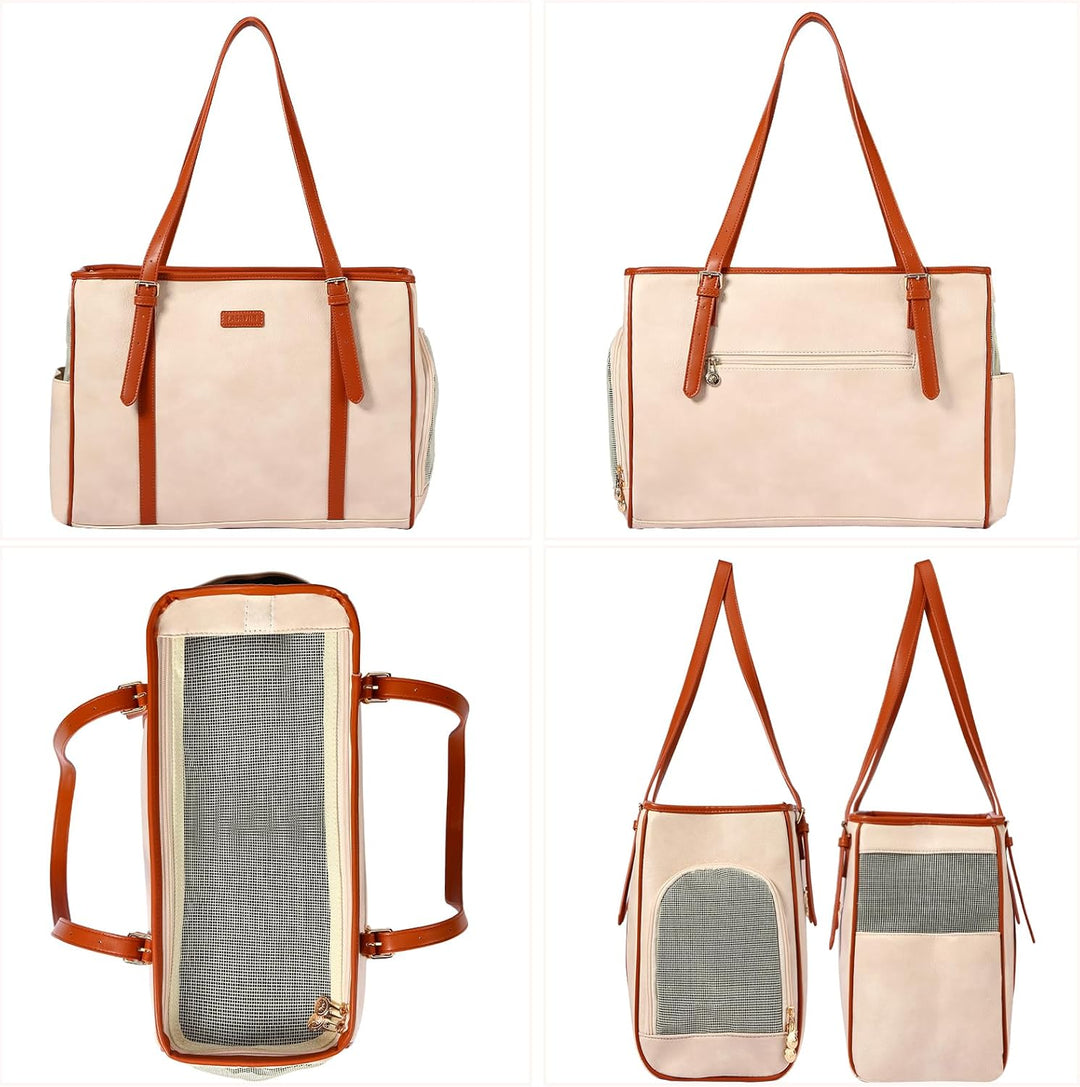 Lasaviin Modische Hunde-Geldbörse, Haustier-Tragetasche, Ledertasche für kleine Hunde, Katzen, Welpe