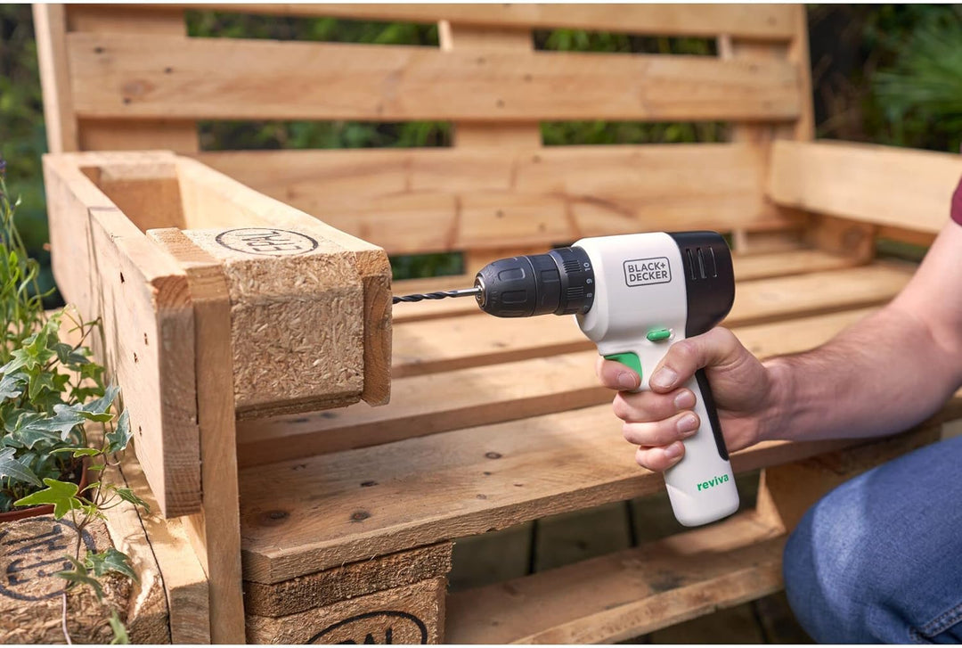 Black+Decker reviva 12V Akku-Bohrschrauber REVDD12ASTB (nachhaltiger Bohrschrauber aus 50% recycelte