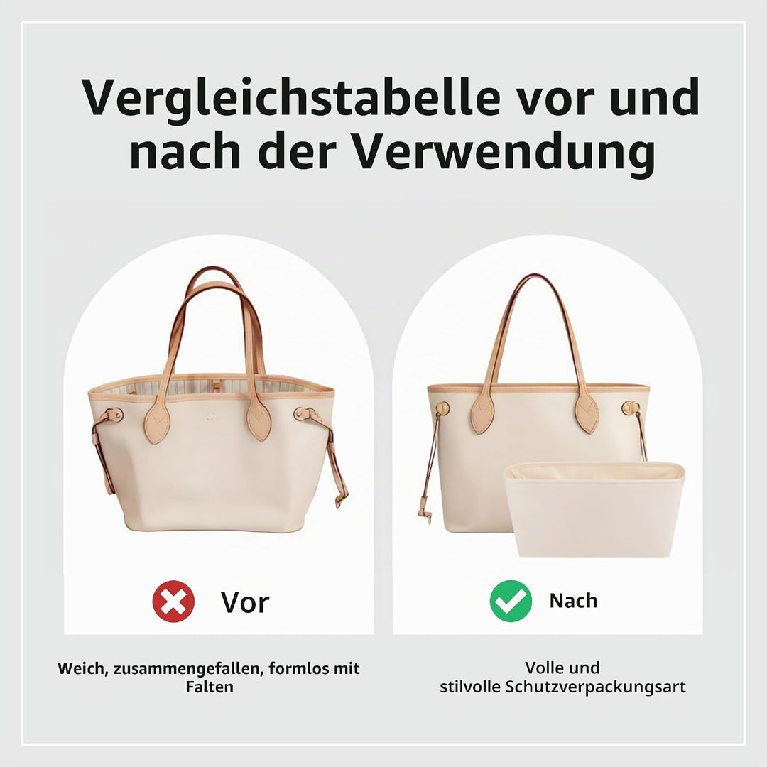 DGAZ Seide Handtasche Organizer für LV Neverfull PM/MM/GM, Taschenorganizer Tasche in Tasche Organiz