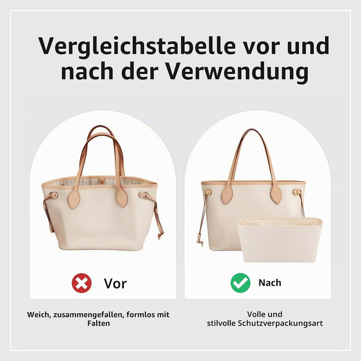 DGAZ Seide Handtasche Organizer für LV Neverfull PM/MM/GM, Taschenorganizer Tasche in Tasche Organiz