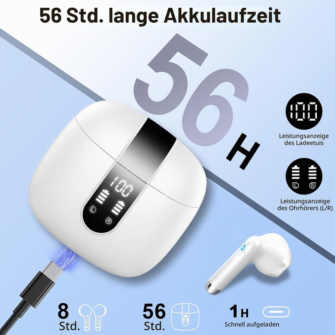 Drsaec Bluetooth 5.4 Kopfhörer, 6D Tiefer Bass In Ear Kopfhörer Kabellos Bluetooth 2026 Neu 56 Std K