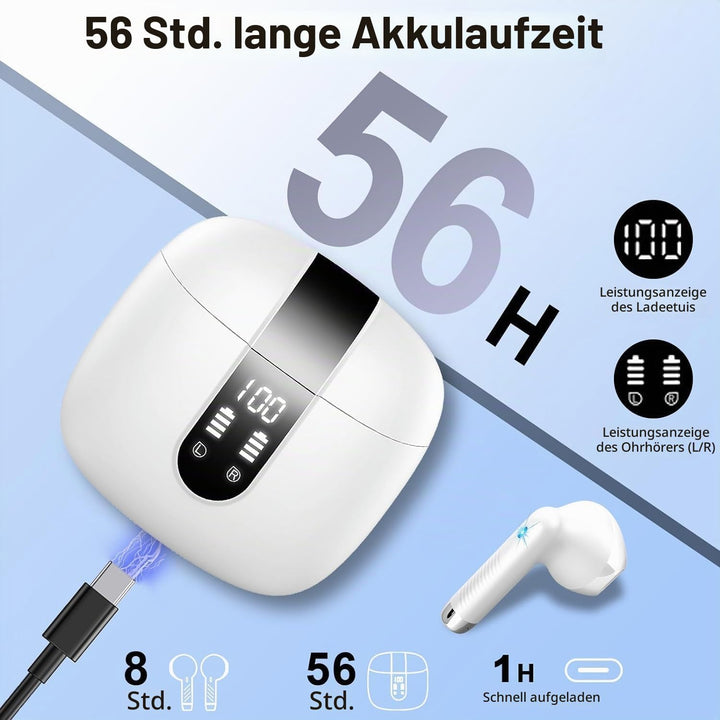 Drsaec Bluetooth 5.4 Kopfhörer, 6D Tiefer Bass In Ear Kopfhörer Kabellos Bluetooth 2026 Neu 56 Std K
