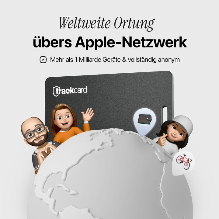 TRACKCARD® die Air Tag Karte im Kartenformat für die Brieftasche | Wiederaufladbar, smart & wasserdi