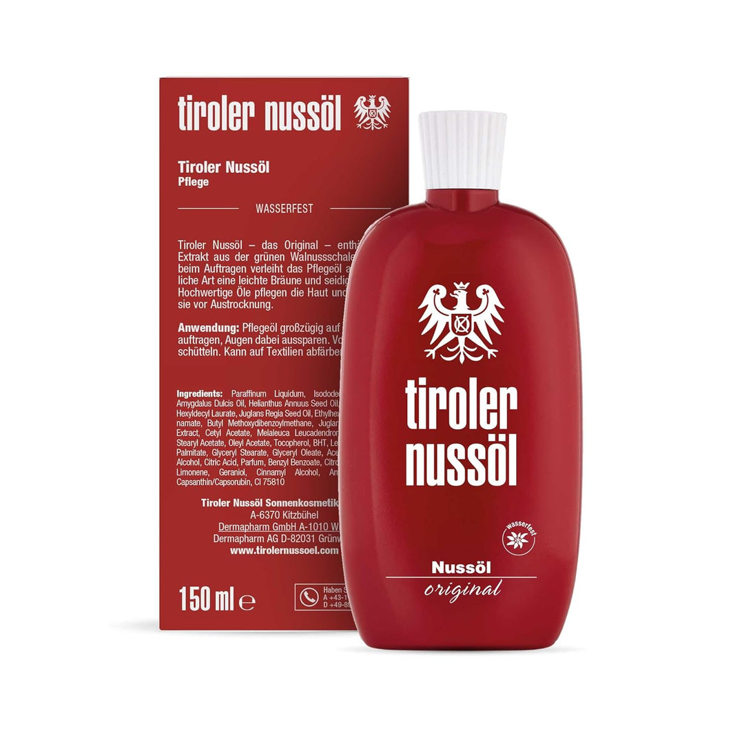 Tiroler Nussöl Original DOPPELPACK 2x 150ml |Das Original |Verleiht der Haut schon beim Auftragen ei