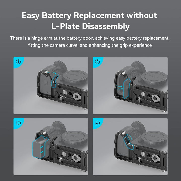 SMALLRIG Faltbare L-Halterung für Sony A7R V / A7 IV / A7S III, L-Bracket Faltbare Seitenplatte für