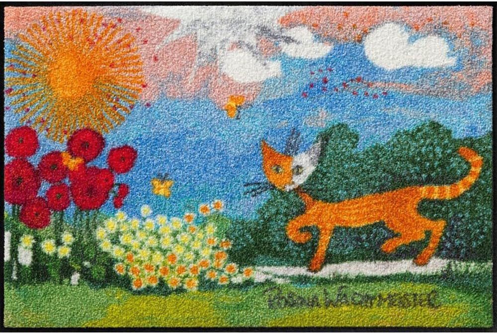 Salonloewe Rosina Wachtmeister Fussmatte Daisies 50x75 cm eingangs-Matte Katzen bunt Landschaft Fuss