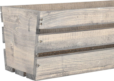 KOTARBAU® Blumenkasten Kräuterkasten aus Holz Langer Balkon-Blumenkasten 600x180x150 mm Grau Grau 60