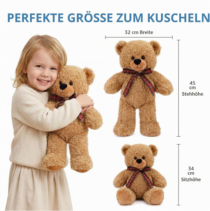 Bebamour Plüsch Bären Spielzeug Stofftierpuppe für Jungen und Mädchen Plüschspielzeug Geburtstagsges