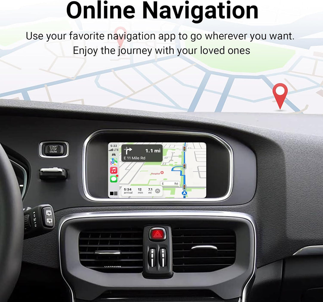 EZoneTronics Wireless CarPlay & Android Auto Retrofit Kit Decoder Box für Volvo V40 V60 S60 XC60 S80