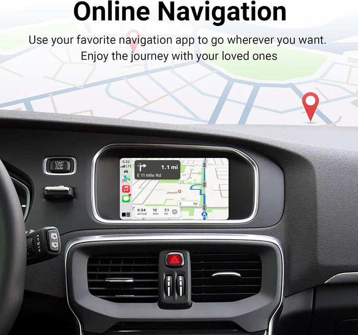 EZoneTronics Wireless CarPlay & Android Auto Retrofit Kit Decoder Box für Volvo V40 V60 S60 XC60 S80