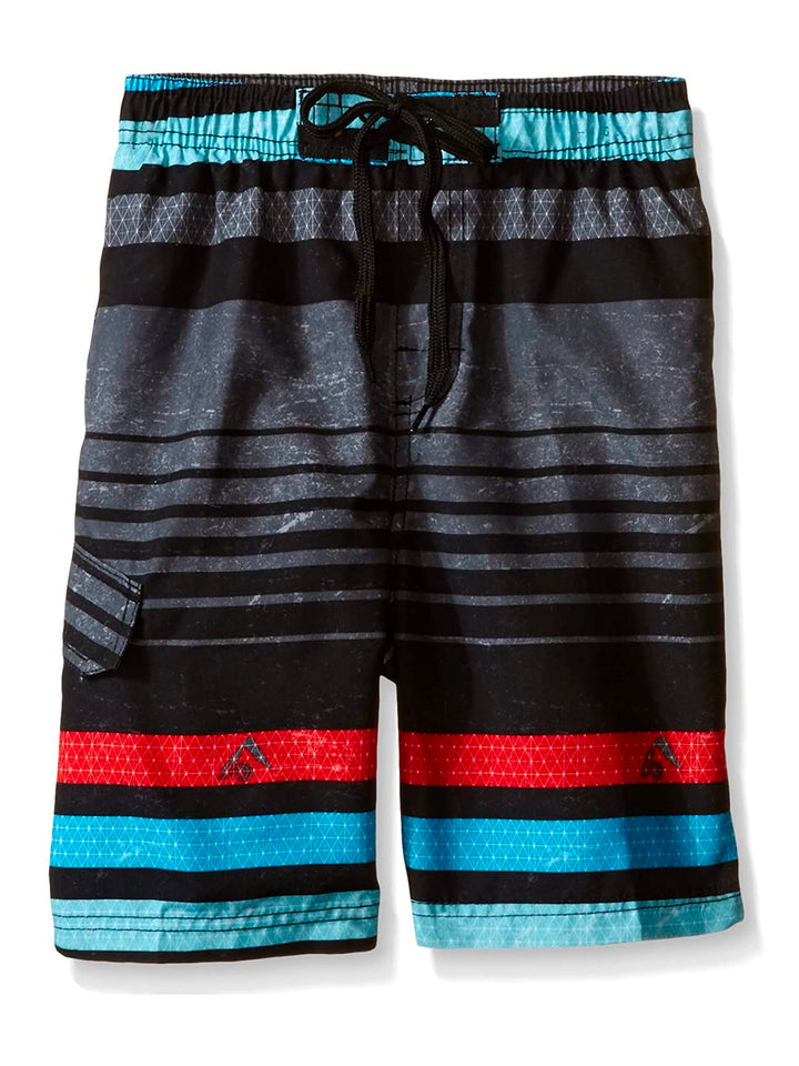 Kanu Surf Jungen Badehose Static Geo Quick Dry Beach Board Shorts Swim Trunk L Echo Schwarz, L Echo