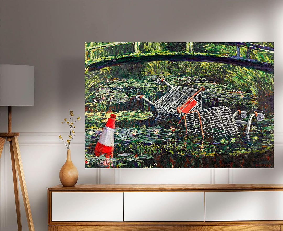 Banksy Show Me The Monet By Banksy Leinwanddruck, gerahmt, Wandkunst, Heimbüro, Arbeit, Kunstwerk, G