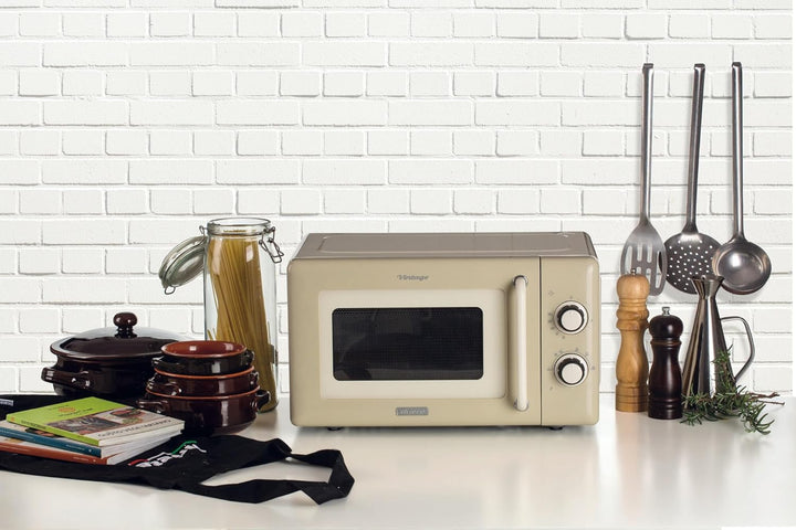 Ariete 3960 Mikrowelle Vintage, 800 W, Fassungsvermögen 20 l, 3 Funktionen, 6 Kochstufen, Timer, Bei