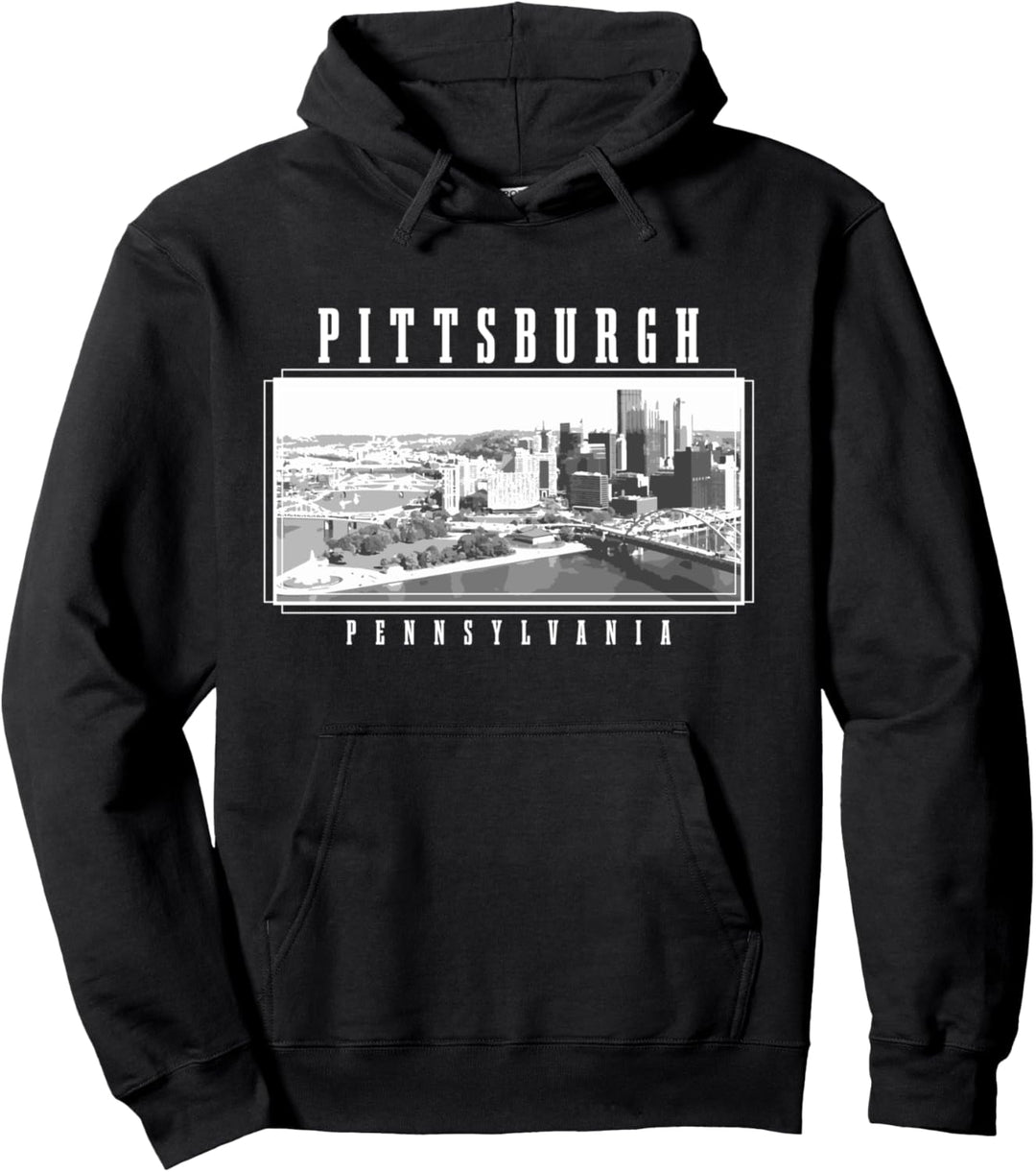 Pittsburgh Pennsylvania Vintage Skyline USA Amerika Souvenir Pullover Hoodie