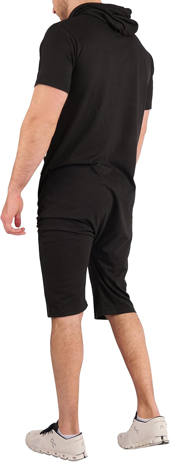 Gennadi Hoppe Herren Sommer Jumpsuit kurz S schwarz (black), S schwarz (black)